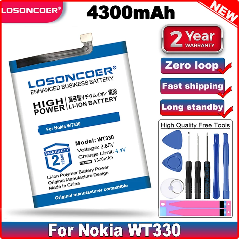 LOSONCOER 4300mAh WT330 High Capacity Battery For Nokia 4.2 42 WT 330 Nokia4.2 TA-1184 TA-1133 TA-1149 TA-1150 TA-1157
LOSONCOER 4300mAh WT330 High Capacity Battery For Nokia 4.2 42 WT 330 Nokia4.2 TA-1184 TA-1133 TA-1149 TA-1150 TA-1157
