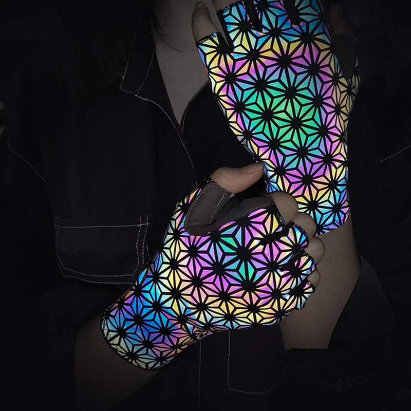 1pair Luminous Short Finger Cycling Anti-slip Reflection Dazzle Bicyle Bike Gloves Colorful Cycling Gloves Short Gloves
1pair Luminous Short Finger Cycling Anti-slip Reflection Dazzle Bicyle Bike Gloves Colorful Cycling Gloves Short Gloves