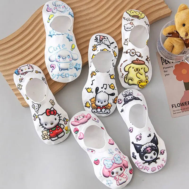 Kawaii Kuromi Hello Kitty My Melody Sanrio Socks Girl Heart Cute Cartoon Pochacco Cinnamoroll Summer Comfortable Toys for Girls
Kawaii Kuromi Hello Kitty My Melody Sanrio Socks Girl Heart Cute Cartoon Pochacco Cinnamoroll Summer Comfortable Toys for Girls