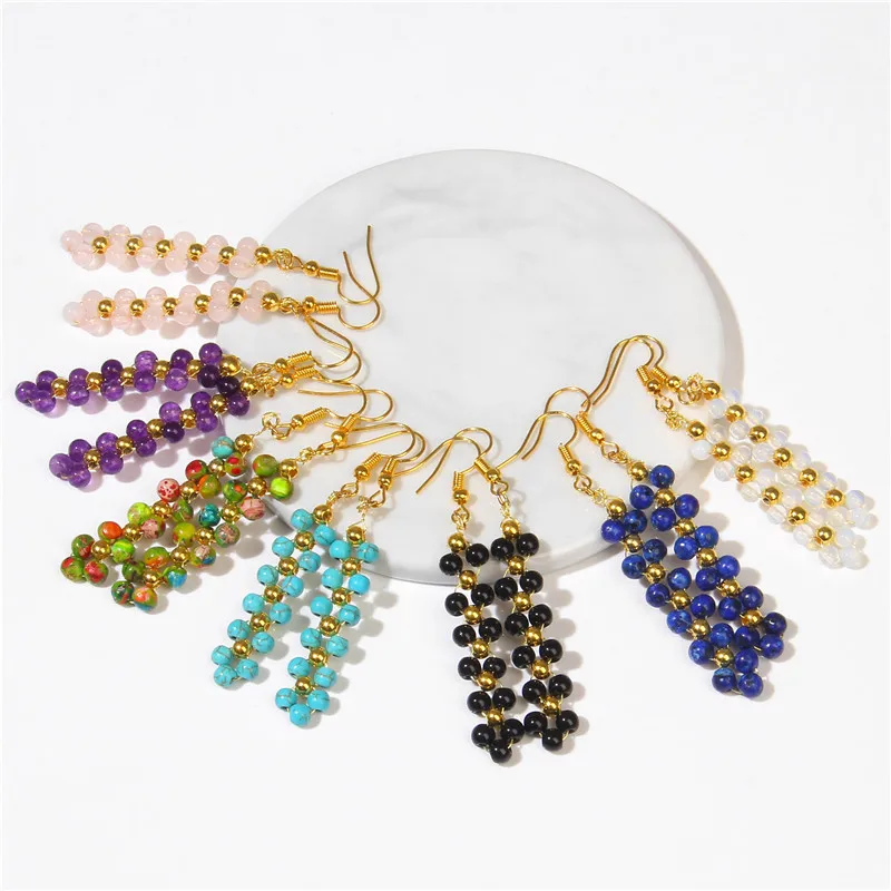 Trendy Pendant Earrings For Women Girls Natural Stone Beaded Eardrop Pink Quartzs Amethysts Handmade Jewelry Exquisite Gifts
Trendy Pendant Earrings For Women Girls Natural Stone Beaded Eardrop Pink Quartzs Amethysts Handmade Jewelry Exquisite Gifts