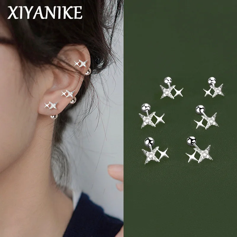 XIYANIKE Sparkling Starburst Anti-shedding Screw Stud Earrings For Women Girl Fashion New Ear Piercing Jewelry aretes de mujer
XIYANIKE Sparkling Starburst Anti-shedding Screw Stud Earrings For Women Girl Fashion New Ear Piercing Jewelry aretes de mujer