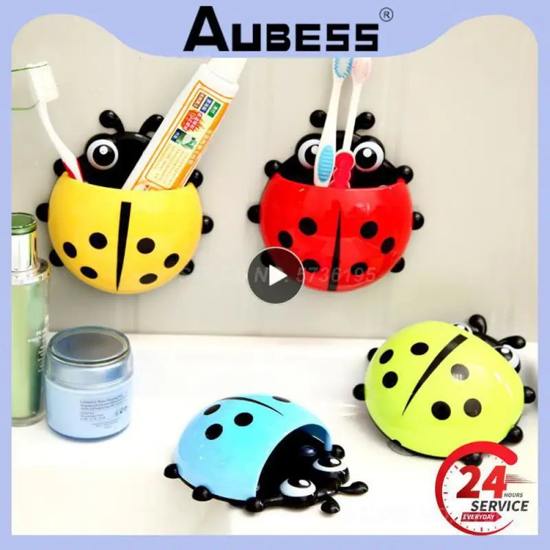 

1~10PCS Ladybug Animal Insect Toothbrush Holder Bathroom Cartoon Toothbrush Toothpaste Wall Suction Holder Rack Container