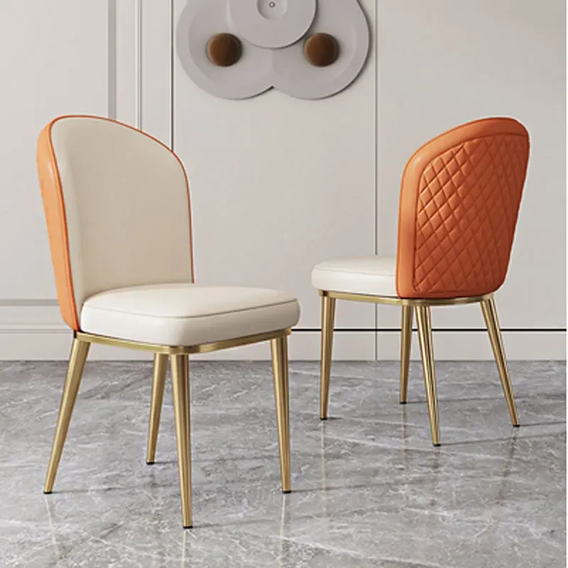 

Модные обеденные стулья с мягкой обивкой, роскошные современные европейские обеденные стулья в скандинавском стиле, кухонные металлические стулья, мебель для дома