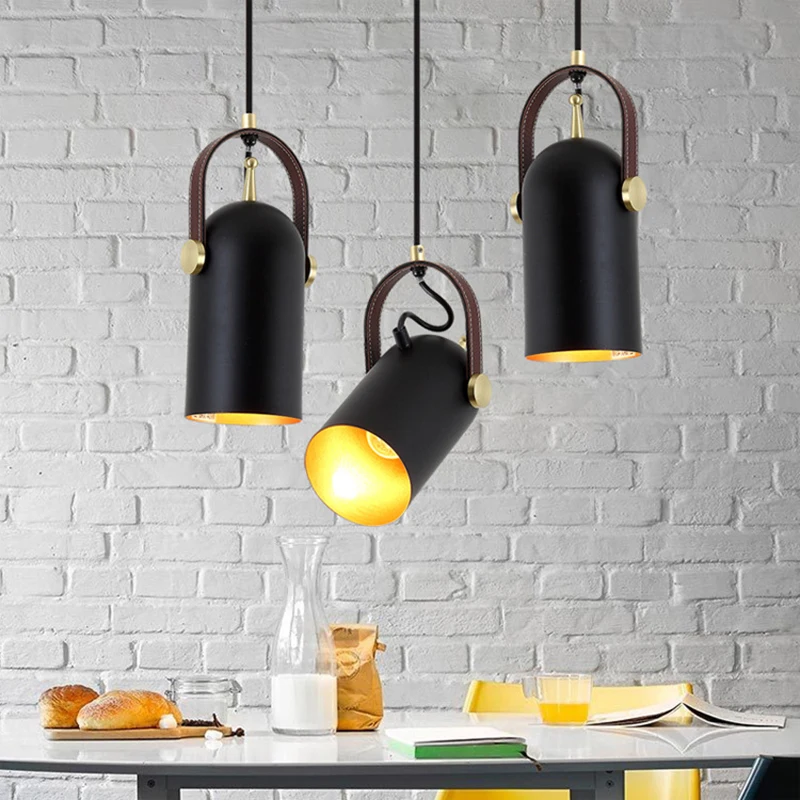 Rretro PU Leather Led Pendant Lamps Modern Black Metal Belt Pendant Lights Vintage Home Decor Kitchen Indoor Lighting Hanglamp
Rretro PU Leather Led Pendant Lamps Modern Black Metal Belt Pendant Lights Vintage Home Decor Kitchen Indoor Lighting Hanglamp