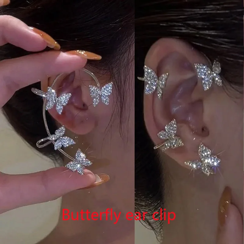 2023 Gold Silver Metal Butterfly Ear Clips Without Piercing For Women Sparkling Zircon Ear Cuff Clip Earrings Wedding Jewelry
2023 Gold Silver Metal Butterfly Ear Clips Without Piercing For Women Sparkling Zircon Ear Cuff Clip Earrings Wedding Jewelry