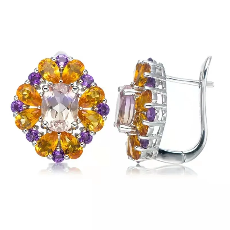 Court style design hoop earings for women 925 silver luxurious crystal yellow purple flower shaped earings wedding Jewelry INS
Court style design hoop earings for women 925 silver luxurious crystal yellow purple flower shaped earings wedding Jewelry INS