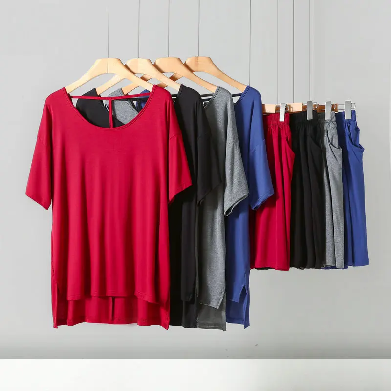 Summer Sexy Backless Front Short Back Long Loose Short Sleeve Modal Shorts Pajamas Sleepwear Thin Home Pijamas Feminino
Summer Sexy Backless Front Short Back Long Loose Short Sleeve Modal Shorts Pajamas Sleepwear Thin Home Pijamas Feminino