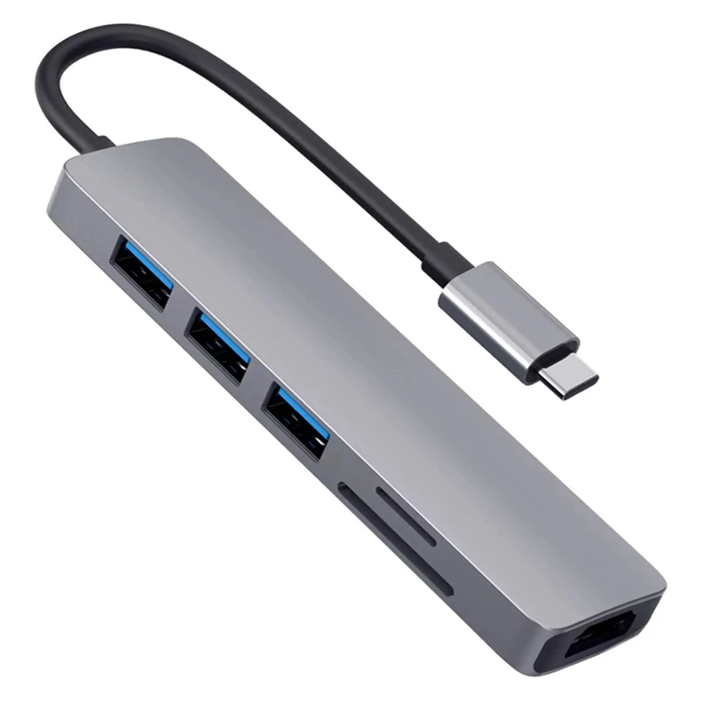 USB C Hub Multi-Port Adapter-6 In 1 Portable Compatible With 4K HDMI Output, Suitable For Mobile Phone Laptop PC
USB C Hub Multi-Port Adapter-6 In 1 Portable Compatible With 4K HDMI Output, Suitable For Mobile Phone Laptop PC