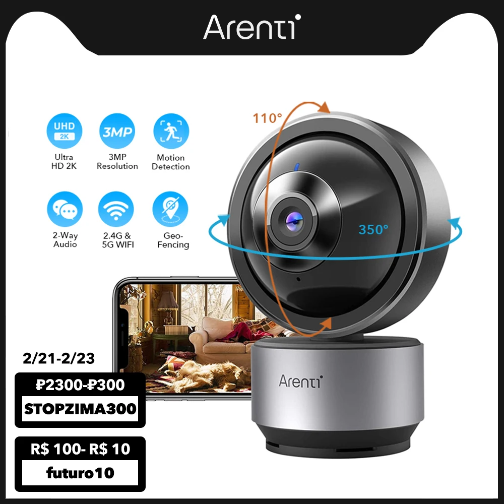 Arenti 2K HD 3MP Surveillance IP Camera 5G WiFi Smart Home Security Protection 360 Angle View Baby Monitor Video Recorder Webcam
Arenti 2K HD 3MP Surveillance IP Camera 5G WiFi Smart Home Security Protection 360 Angle View Baby Monitor Video Recorder Webcam