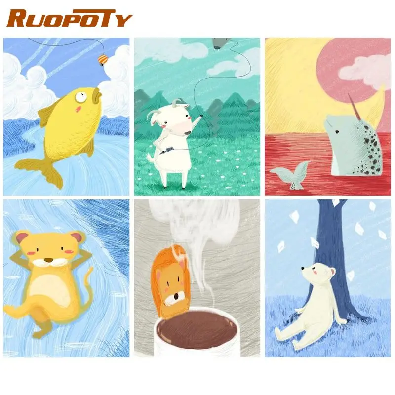 RUOPOTY Abstract Painting By Numbers Diy Frame For kids Decorative Paintings Animals Lion Goat Coloring By Number Gift
RUOPOTY Abstract Painting By Numbers Diy Frame For kids Decorative Paintings Animals Lion Goat Coloring By Number Gift