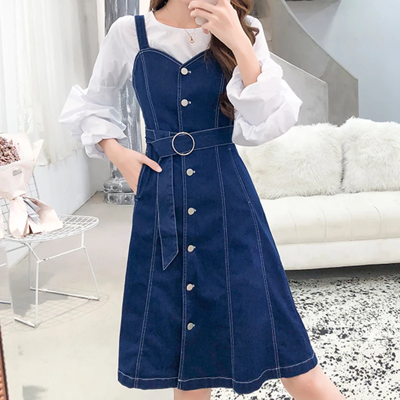 2023 New Style Dress Female Denim Korean Version Fashion Temperament Fried Street Slimming Retract One's Waist Free Shipping
2023 New Style Dress Female Denim Korean Version Fashion Temperament Fried Street Slimming Retract One's Waist Free Shipping