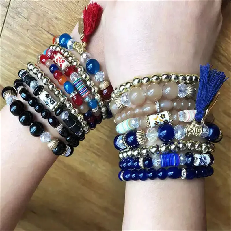 2022 Hot Selling Tredndy Glass Beaded Woman Bracelet Suit Acrylic Leaf Charms Jewelry Bohemia Tassel Beads Bracelets Set female
2022 Hot Selling Tredndy Glass Beaded Woman Bracelet Suit Acrylic Leaf Charms Jewelry Bohemia Tassel Beads Bracelets Set female