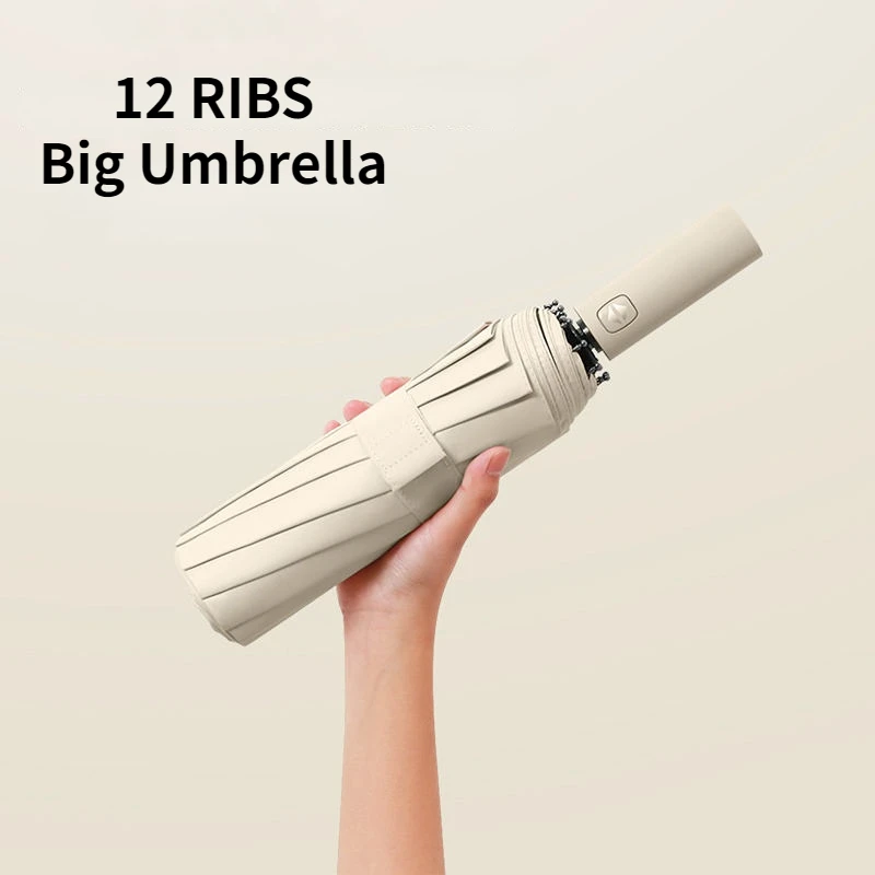 

Bumbershoot Big Umbrella 12 Ribs Diameter Fully-automatic And 108cm Resistance Wind Rain Folding Strong Enlarge Parasol