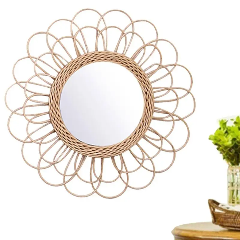 Hand Woven Rattan Dressing Mirror Art Decoration Makeup Mirrors Bathroom Bedroom Wall Hanging Mirror
Hand Woven Rattan Dressing Mirror Art Decoration Makeup Mirrors Bathroom Bedroom Wall Hanging Mirror