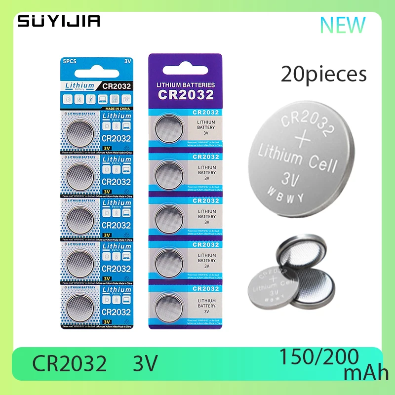 20PCS Button Coin Cell 3V CR2032 CR 2032 Lithium Battery DL2032 ECR2032 BR2032 for Toy Car Remote Control Calculator Motherboard 
20PCS Button Coin Cell 3V CR2032 CR 2032 Lithium Battery DL2032 ECR2032 BR2032 for Toy Car Remote Control Calculator Motherboard