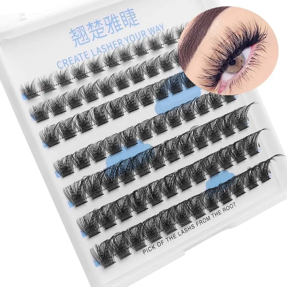 

Soft Natural Cluster Lashes Women Beauty D Curl Mix 8-16mm False Eyelashes Volume Wispy Reusable Individual Lashes DIY