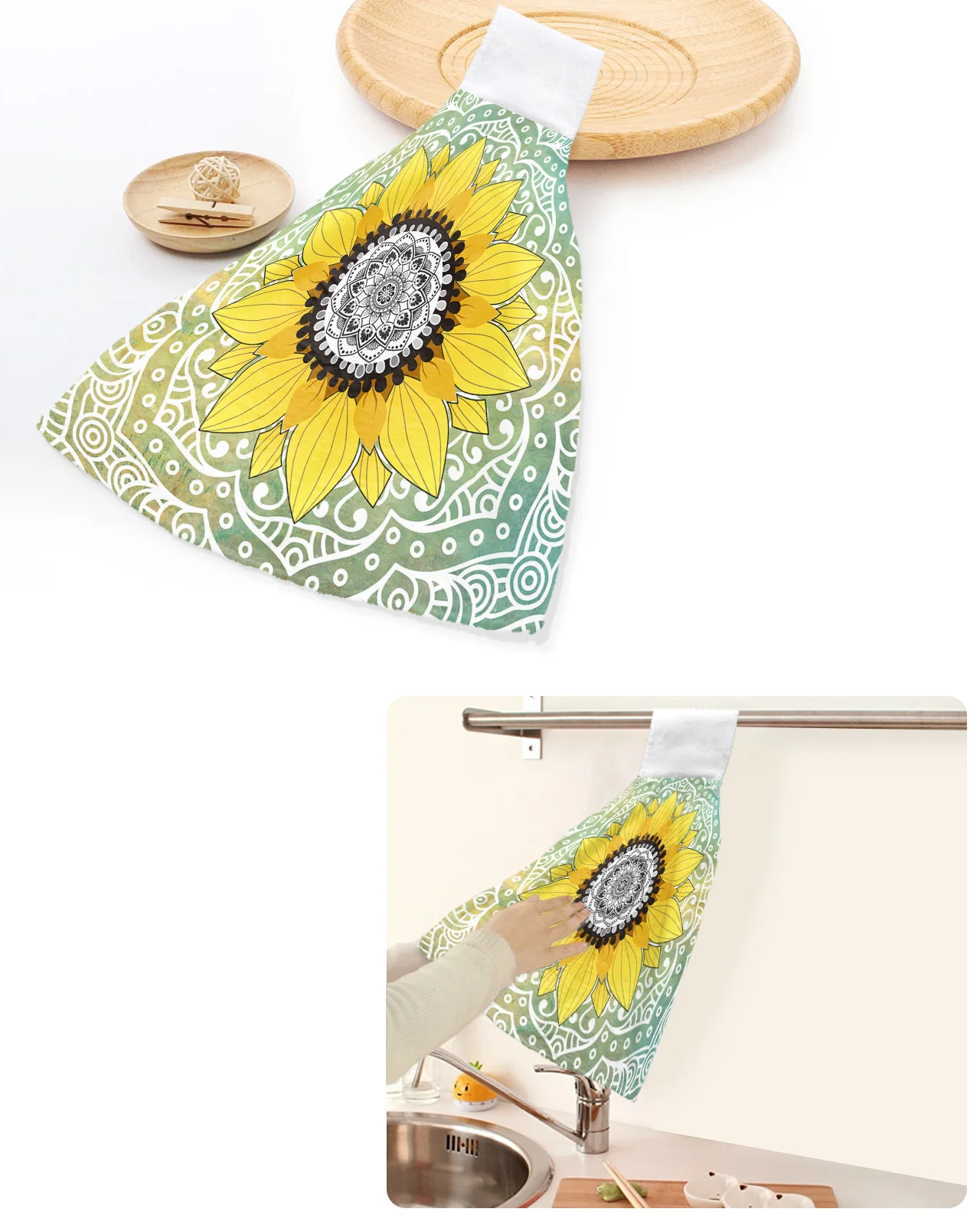 Sunflower Mandala Hand Towels Home Kitchen Bathroom Dishcloths Hand Towel With Hanging Loops Quick Dry Soft Absorbent Towels
Sunflower Mandala Hand Towels Home Kitchen Bathroom Dishcloths Hand Towel With Hanging Loops Quick Dry Soft Absorbent Towels