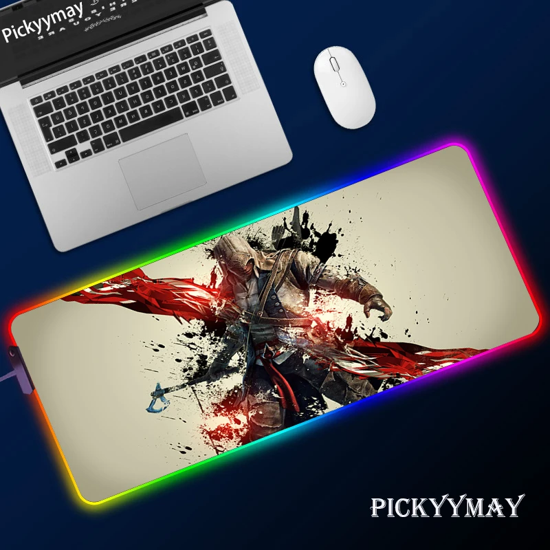 Assassin's Creed Gaming LED Mouse Pad RGB Backlight Mat Gamer XXL Computer Mousepad CS GO Hyper Non-Slip Rubber Desk Mat For PC
Assassin's Creed Gaming LED Mouse Pad RGB Backlight Mat Gamer XXL Computer Mousepad CS GO Hyper Non-Slip Rubber Desk Mat For PC