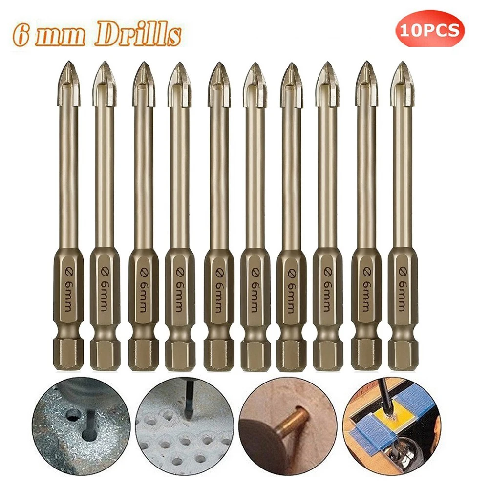 10pcs Cross Hex Tile Bits Glass Ceramic Concrete Hole Opener Alloy Triangle Drill Size 6mm Drill Bits Glass Bits Cross Hexagon
10pcs Cross Hex Tile Bits Glass Ceramic Concrete Hole Opener Alloy Triangle Drill Size 6mm Drill Bits Glass Bits Cross Hexagon