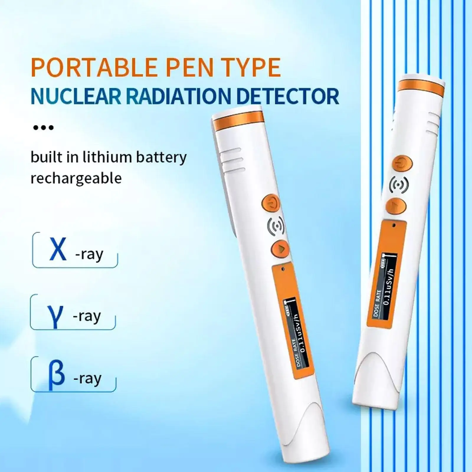 

Pen Type Nuclear Radiation Detector X-ray Y-Ray Β-Ray Beta Gamma Monitoring Dose Rate Sound Light Alarm Geiger Counter Dosimeter