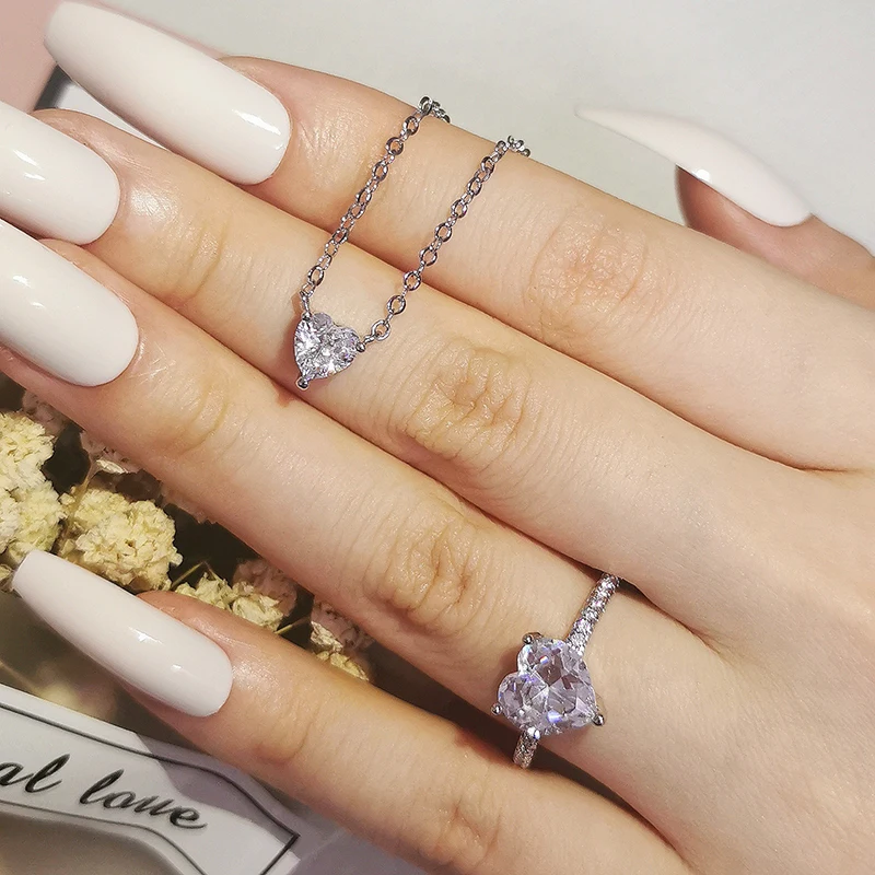 2pcs Pack silver color bride Jewelry Set Promise Ring Stud Earring Pendant Necklace Party Gift For Women J6357
2pcs Pack silver color bride Jewelry Set Promise Ring Stud Earring Pendant Necklace Party Gift For Women J6357