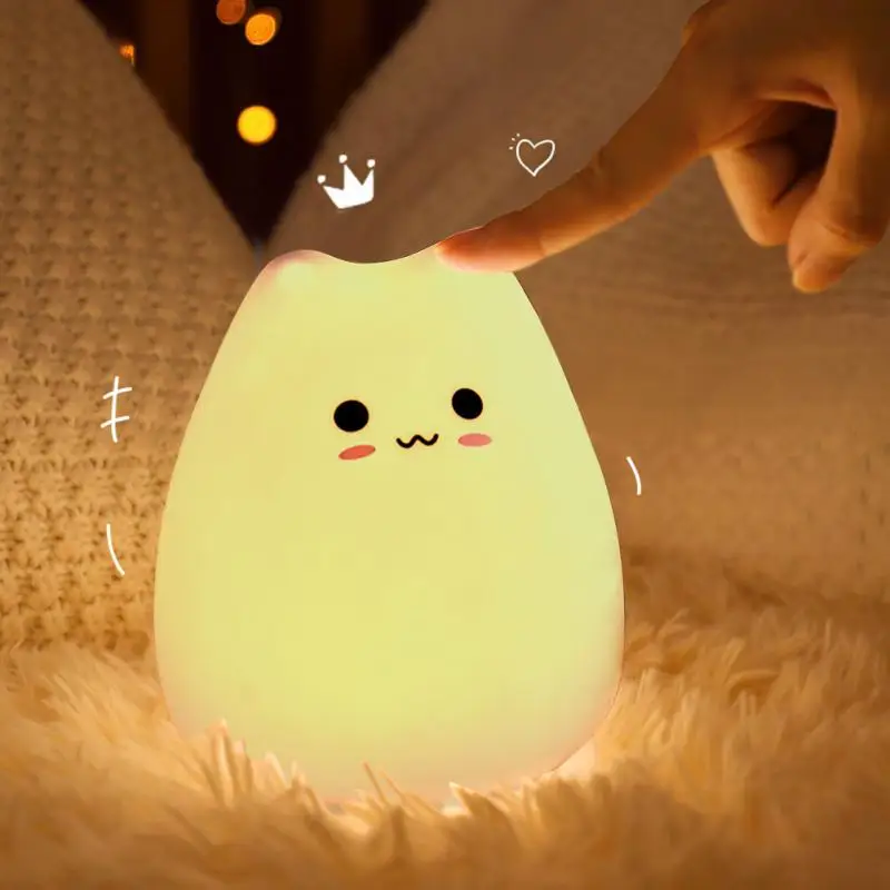 Bedroom Bedside Decoration Led Night Light Button Switch Table Lamp Silicone Couple Gift Cat Nightlights Birthday Gift
Bedroom Bedside Decoration Led Night Light Button Switch Table Lamp Silicone Couple Gift Cat Nightlights Birthday Gift