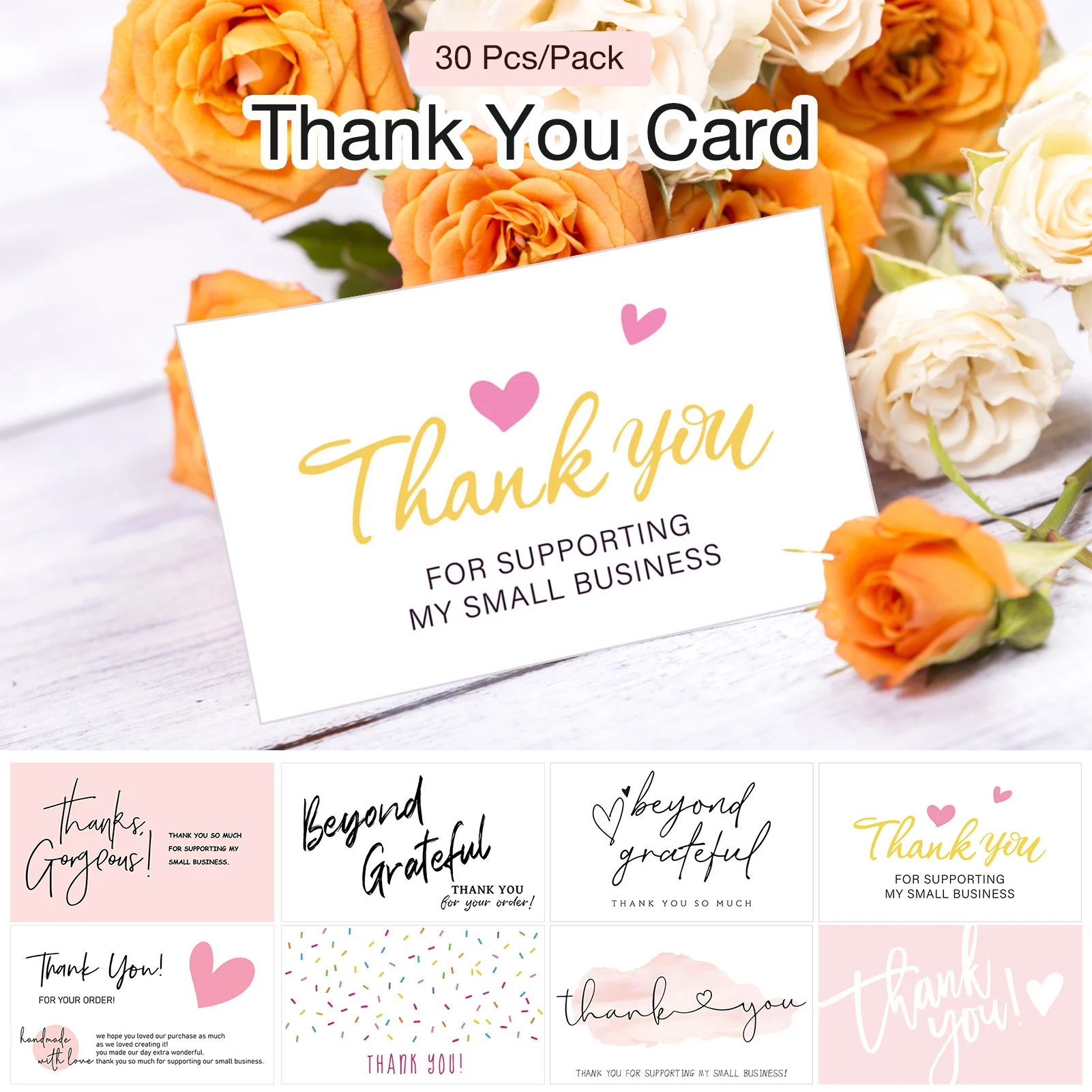 30pcs/pack Pink Thank You Card For Supporting Business Package Decoration Business Card Handmade With Love For Charitable
30pcs/pack Pink Thank You Card For Supporting Business Package Decoration Business Card Handmade With Love For Charitable