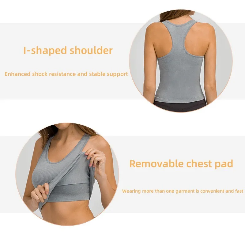 Yoga suit Spring/Summer new style with bra cushion Racerback yoga vest Sports Running Fitness Top Women
Yoga suit Spring/Summer new style with bra cushion Racerback yoga vest Sports Running Fitness Top Women