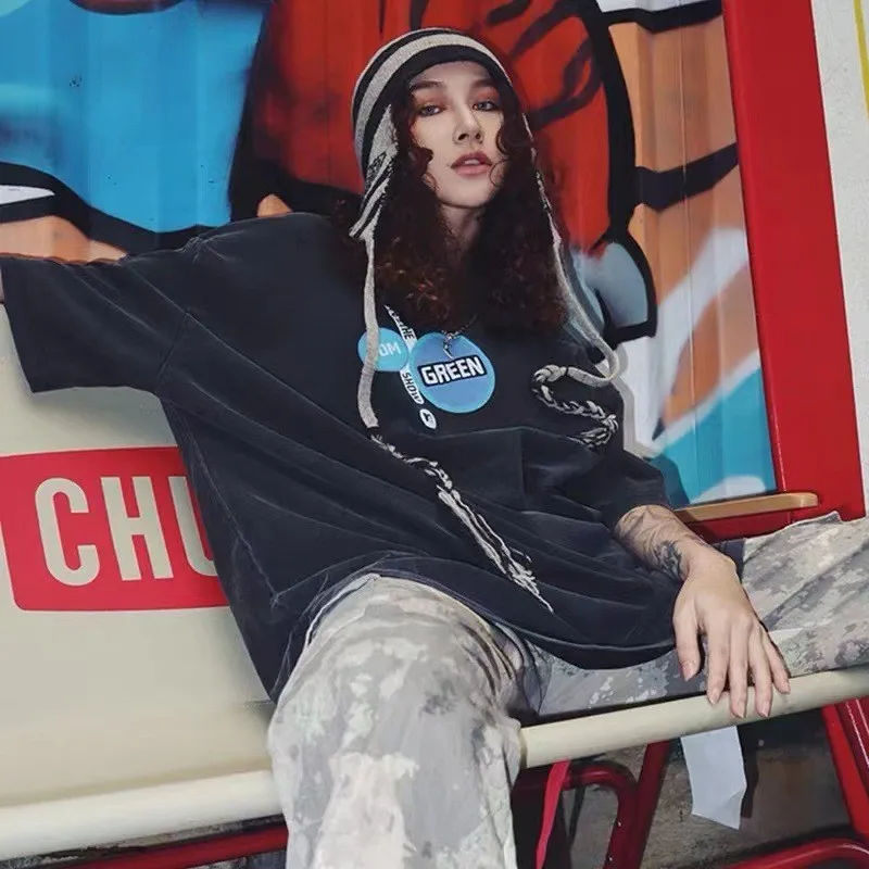 GALLERY DEPT Vintage Washed Old Stamped Letter Portrait Print High Street Loose Short Sleeve T-shirt 
GALLERY DEPT Vintage Washed Old Stamped Letter Portrait Print High Street Loose Short Sleeve T-shirt