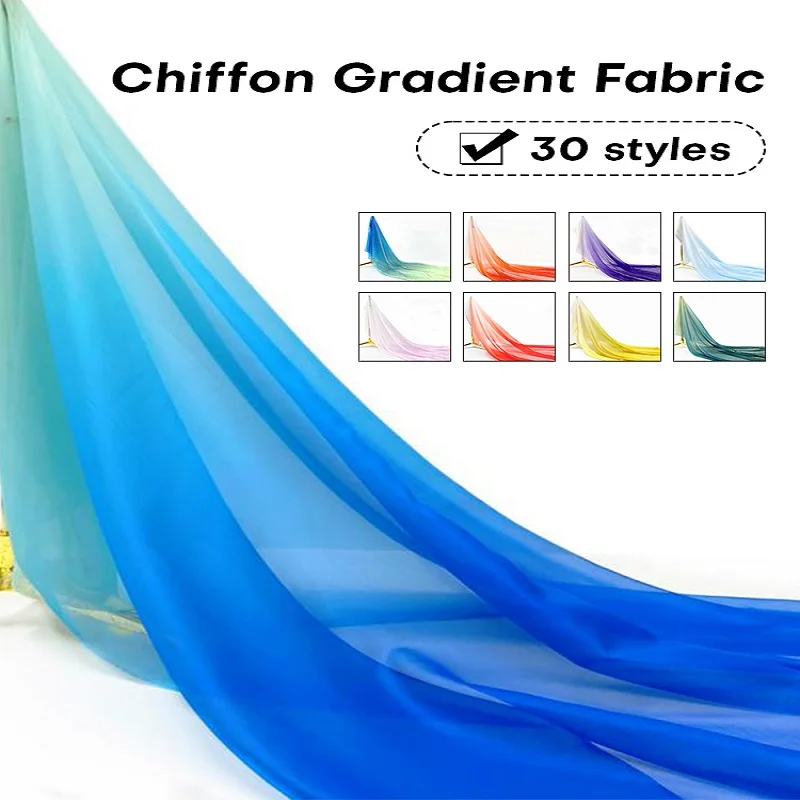 1/3/5 м градиент цвета шифоновая ткань струящаяся 30D тонкая тюлевая для Diy древний