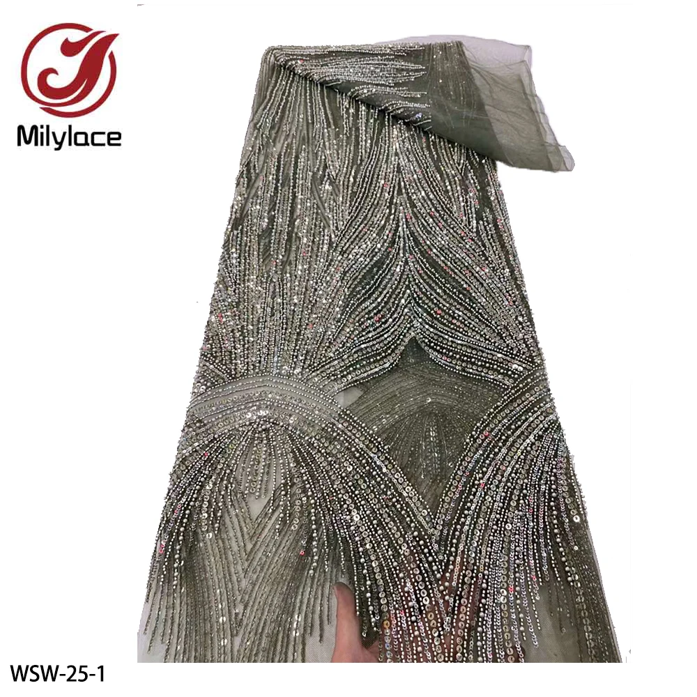 Luxurious Heavy Beaded Lace Nigeria Lace Embroidery Sequins Mesh Lace Fabric Wedding Lace Fabric WSW-25
Luxurious Heavy Beaded Lace Nigeria Lace Embroidery Sequins Mesh Lace Fabric Wedding Lace Fabric WSW-25