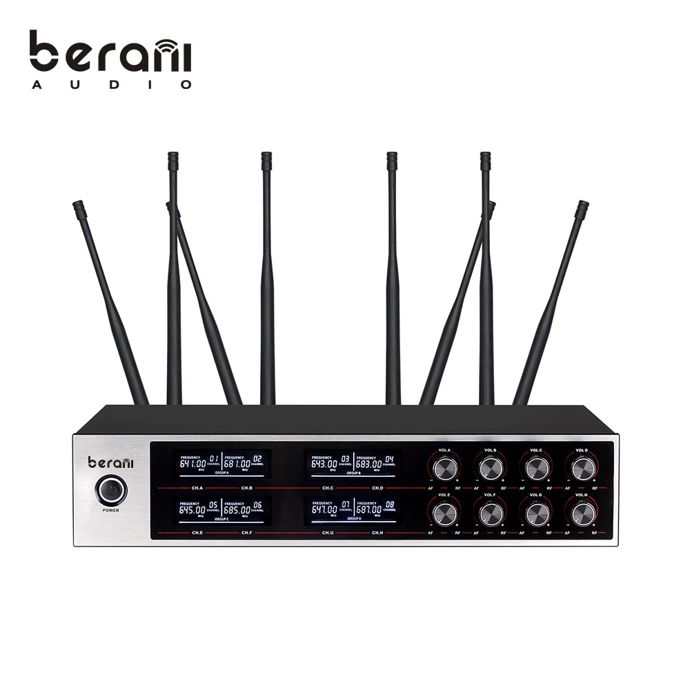 Berani LR-638 Good Selling Karaoke Fixed 8 Channel UHF Wireless Handheld Professional Microphone Conference
Berani LR-638 Good Selling Karaoke Fixed 8 Channel UHF Wireless Handheld Professional Microphone Conference