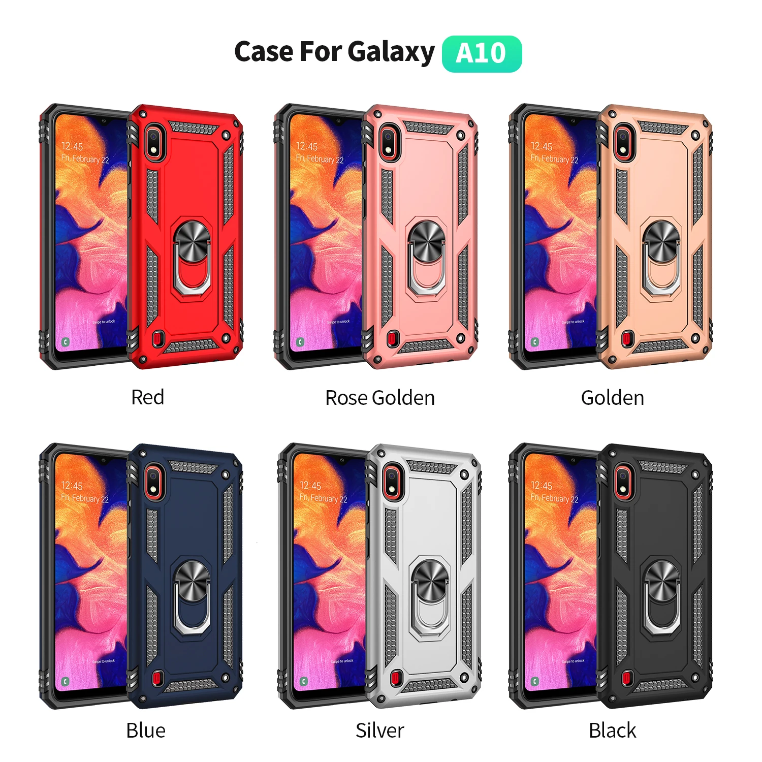 Ring Kickstand Designed for Galaxy A10 Case, Samsung Galaxy M10 Phone Case, Rugged Cover Magnetic Mount Compatible Samsung A10
Ring Kickstand Designed for Galaxy A10 Case, Samsung Galaxy M10 Phone Case, Rugged Cover Magnetic Mount Compatible Samsung A10
