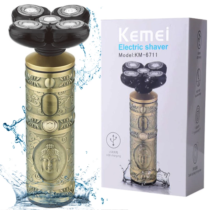 Kemei 6711, металлический корпус, бритва для мужчин, электрическая бритва для влажного и сухого бритья, перезаряжаемая машинка для бритья лица
Kemei 6711, металлический корпус, бритва для мужчин, электрическая бритва для влажного и сухого бритья, перезаряжаемая машинка для бритья лица