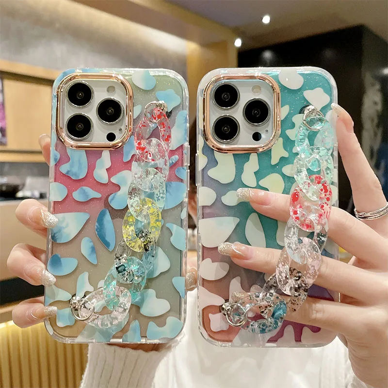 Luxury Fashion Gradient Leopard Print Phone Case For iPhone 13 12 Pro Max 11 Xs Max Xr With Bracelet Chain Back Cover Fundas
Luxury Fashion Gradient Leopard Print Phone Case For iPhone 13 12 Pro Max 11 Xs Max Xr With Bracelet Chain Back Cover Fundas