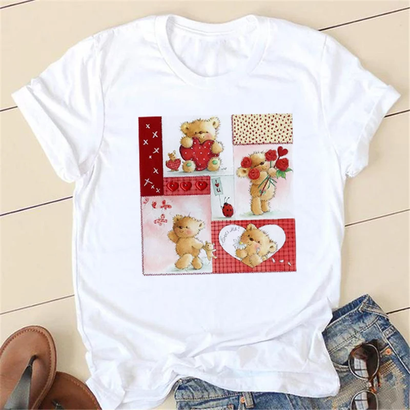 Harajuku Niche Ladies Heart Shaped Cartoon Bear Pattern Women T Shirts 90s Print Summer Sweet Print Women Fashion T Shirts Girls
Harajuku Niche Ladies Heart Shaped Cartoon Bear Pattern Women T Shirts 90s Print Summer Sweet Print Women Fashion T Shirts Girls