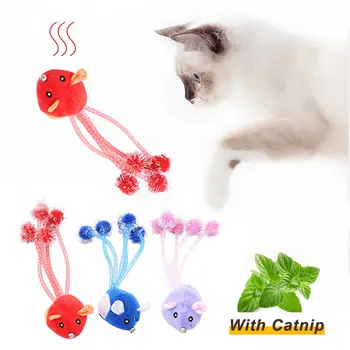 Pet Toys Plush Long Tail Mouse Toy for Cats Cute Molar Cat Interactive Toys Funny Pet Products with Catnip Cat Chewing Toy