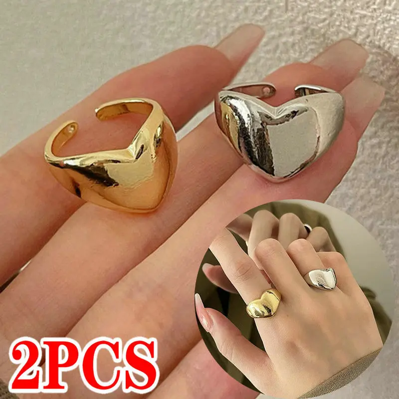 Fashion Heart Ring for Women Heart Lover Couple Rings Gold Silver Color Simple Accessories Jewelry Gifts Valentine's Day Femme
Fashion Heart Ring for Women Heart Lover Couple Rings Gold Silver Color Simple Accessories Jewelry Gifts Valentine's Day Femme