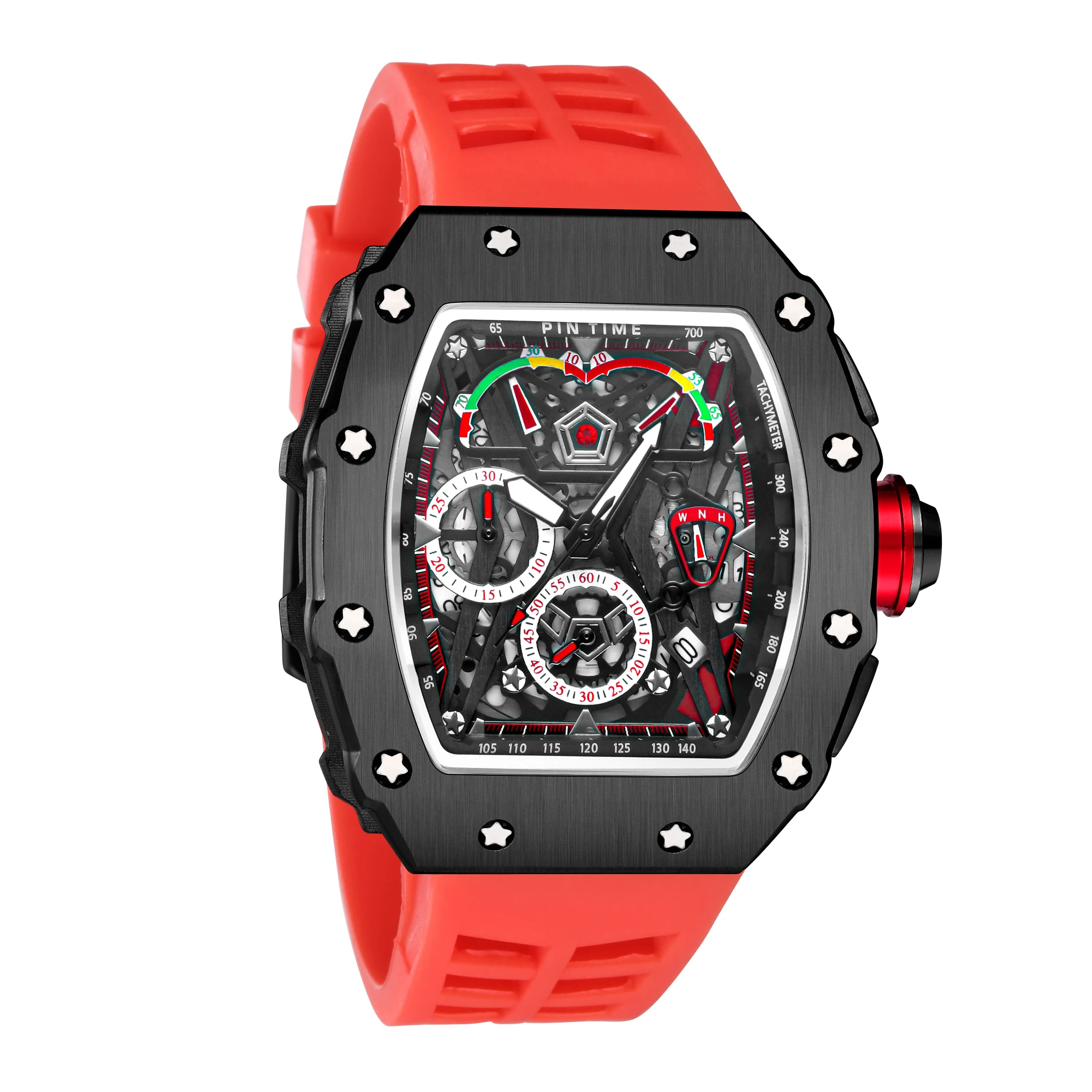 PINTIME Fashion Men Watch Creative Hollow Dial Punk Chronograph Analog Quartz Watches For Men Sport Waterproof Relogio Masculino
PINTIME Fashion Men Watch Creative Hollow Dial Punk Chronograph Analog Quartz Watches For Men Sport Waterproof Relogio Masculino