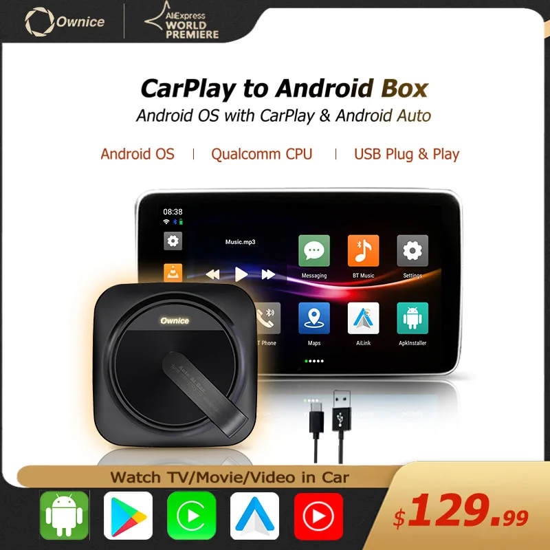 Ownice Android 11 Wireless CarPlay Ai Box Apple Car Play Android Auto Youtube Netfix Mirror For BMW X5 X6 X3 X4 X1 / 3 5 Series
Ownice Android 11 Wireless CarPlay Ai Box Apple Car Play Android Auto Youtube Netfix Mirror For BMW X5 X6 X3 X4 X1 / 3 5 Series