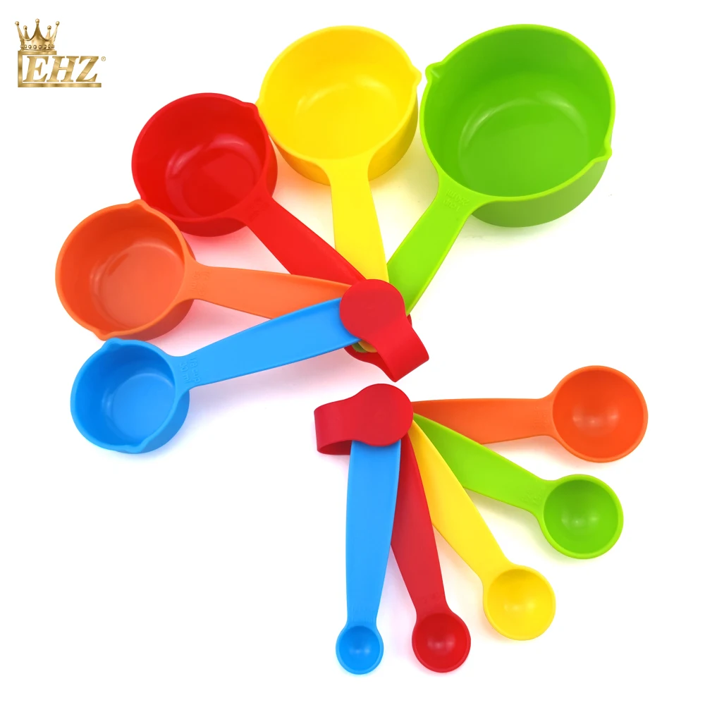 EHZ Plastic Measuring Cups and Spoons Set Dry Measuring cups Set Nesting Measuring Cups Colorful 10Piece 
EHZ Plastic Measuring Cups and Spoons Set Dry Measuring cups Set Nesting Measuring Cups Colorful 10Piece