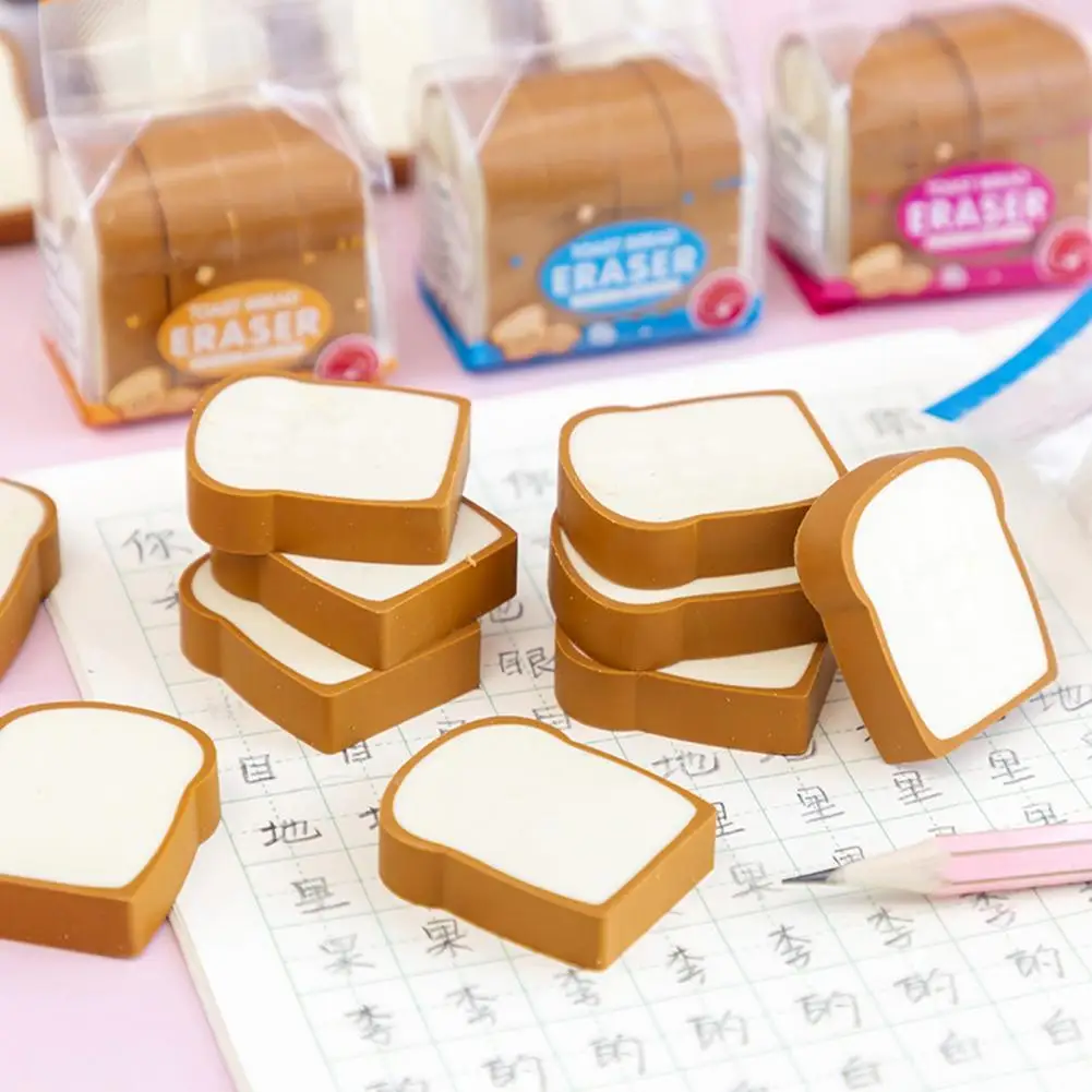 Random Color 4Pcs/Set Practical Creative Toast Pencil Eraser Toast Shape Pencil Erasers Without Smudge Stationery Supply
Random Color 4Pcs/Set Practical Creative Toast Pencil Eraser Toast Shape Pencil Erasers Without Smudge Stationery Supply