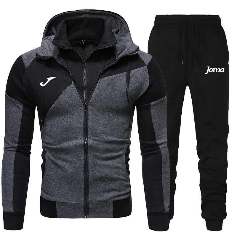 

Spring and Autumn JOMA Fashion Zip Hooded Sweater Sweater Casual Sportswear Men's Suit Clothes + Pants Men's Set
