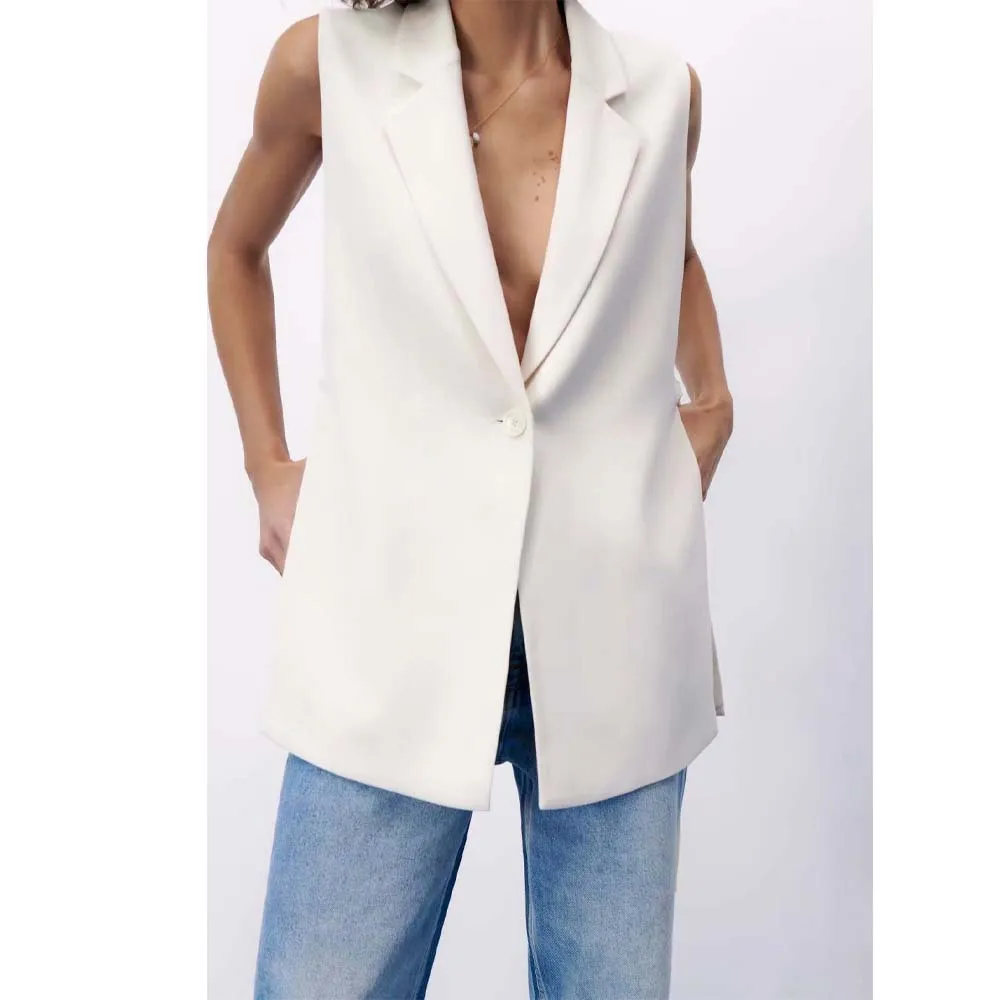 Sleeveless Vests for Women Lapel Long Section 1 Button Traf Vests Woman Women's Vest 2023 Man to Man New Outerwear
Sleeveless Vests for Women Lapel Long Section 1 Button Traf Vests Woman Women's Vest 2023 Man to Man New Outerwear