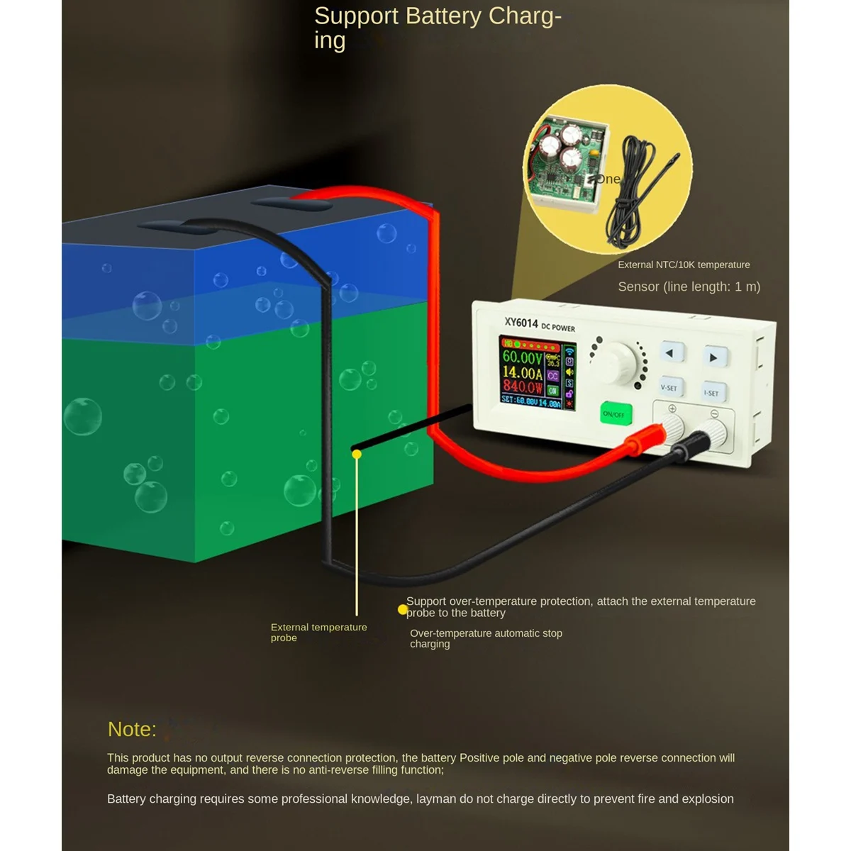 XY6014 CNC Adjustable DC Stabilized Voltage Electricity Supply 1.8-Inch Color LCD Constant-Voltage Constant-Current 900W
XY6014 CNC Adjustable DC Stabilized Voltage Electricity Supply 1.8-Inch Color LCD Constant-Voltage Constant-Current 900W