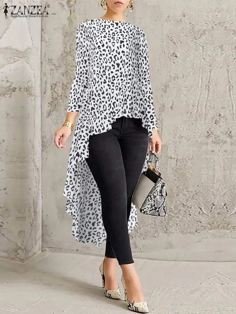 ZANZEA Women Autumn Sexy Blouse Full Sleeve Asymmetrical High Low Blusas Shirt Fashion Casual Loose Elegant Leopard Printed Tops
ZANZEA Women Autumn Sexy Blouse Full Sleeve Asymmetrical High Low Blusas Shirt Fashion Casual Loose Elegant Leopard Printed Tops