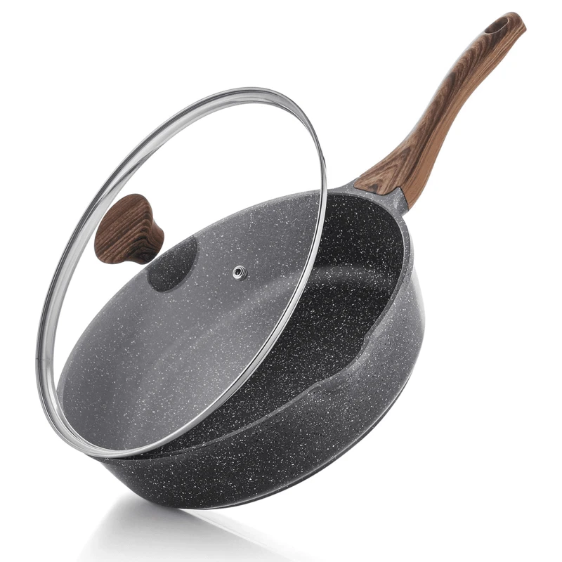 Nonstick Deep Frying Pan Skillet, 10-inch Saute Pan with Lid, Stay Cool Handle, Pan Healthy Stone Cookware Cooking Pan, Inducti
Nonstick Deep Frying Pan Skillet, 10-inch Saute Pan with Lid, Stay Cool Handle, Pan Healthy Stone Cookware Cooking Pan, Inducti