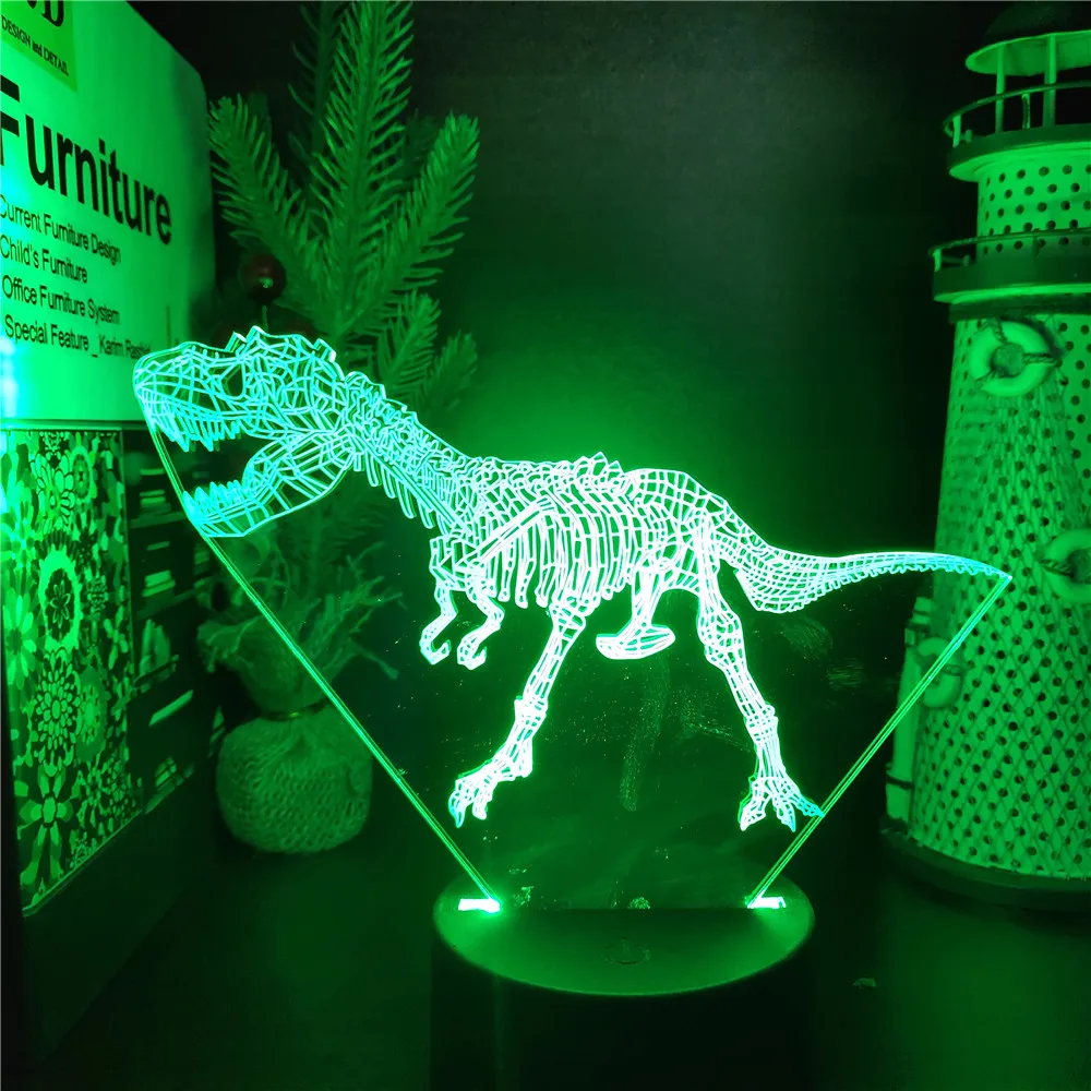 3D Night Lights Tyrannosaurus Rex Dinosaur Bones Anime LED Lamp Toy Lighting Illuminator Cartoon Lampara Cute Xmas Gift Lighting
3D Night Lights Tyrannosaurus Rex Dinosaur Bones Anime LED Lamp Toy Lighting Illuminator Cartoon Lampara Cute Xmas Gift Lighting