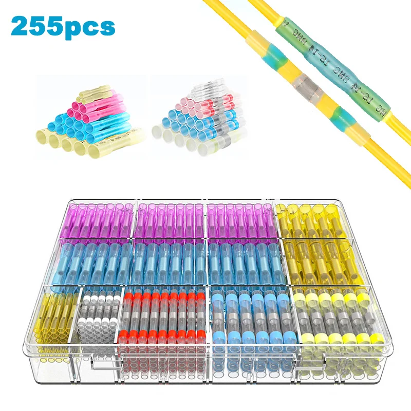 255PCS Heat Shrink Butt Connectors Solder Seal Wire Connectors Shrinkable Terminals Watreproof Inoxidable Splice Butt Box
255PCS Heat Shrink Butt Connectors Solder Seal Wire Connectors Shrinkable Terminals Watreproof Inoxidable Splice Butt Box