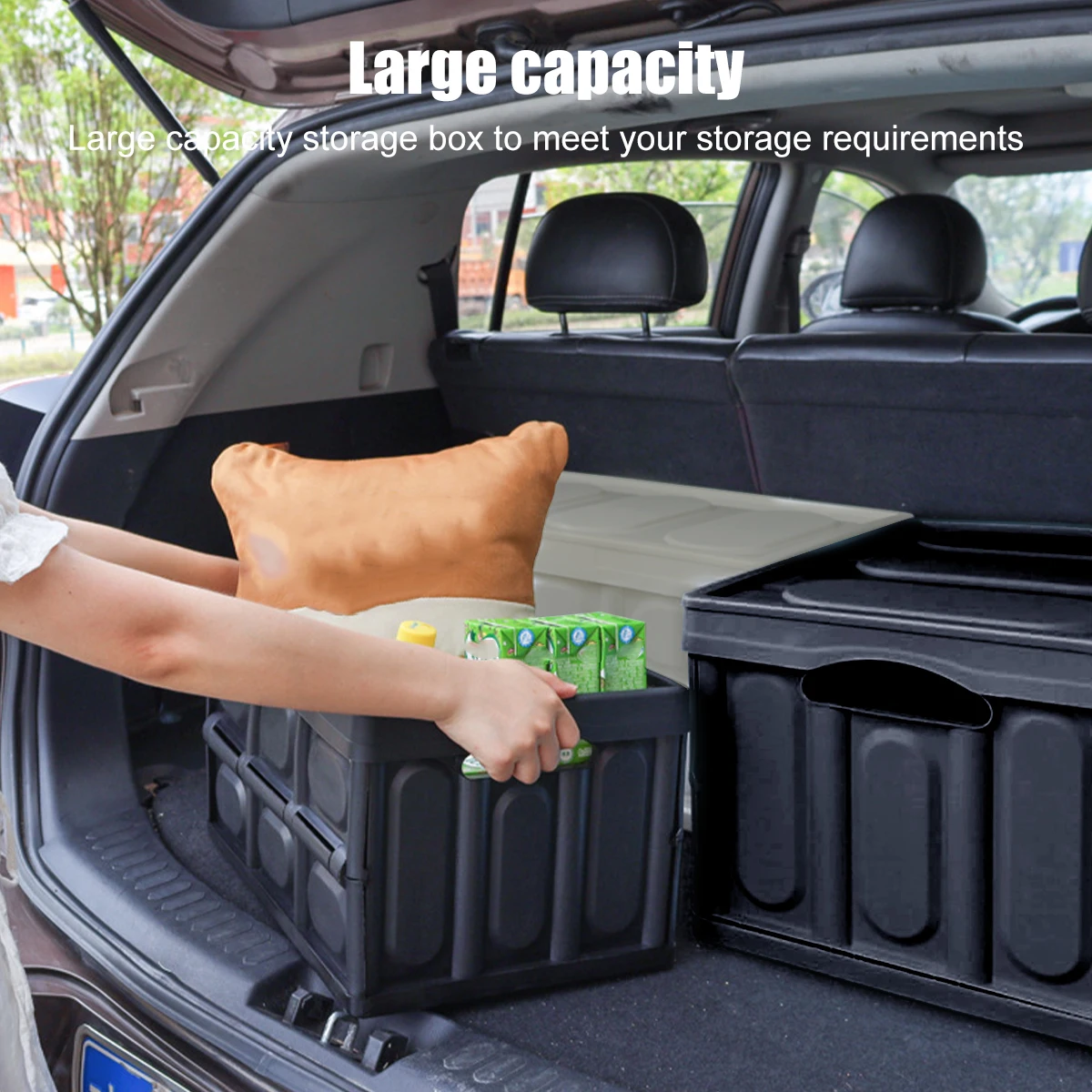 L Car Folding Storage Box Reusable Collapsible Car Storage Bin with Wooden Cover Large Capacity Car Trunk Camping Container
L Car Folding Storage Box Reusable Collapsible Car Storage Bin with Wooden Cover Large Capacity Car Trunk Camping Container